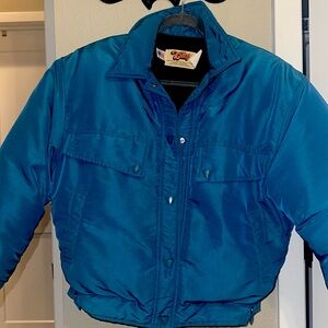 Vintage women’s retro Comfy ski jacket, down insulated, made in the USA , blue